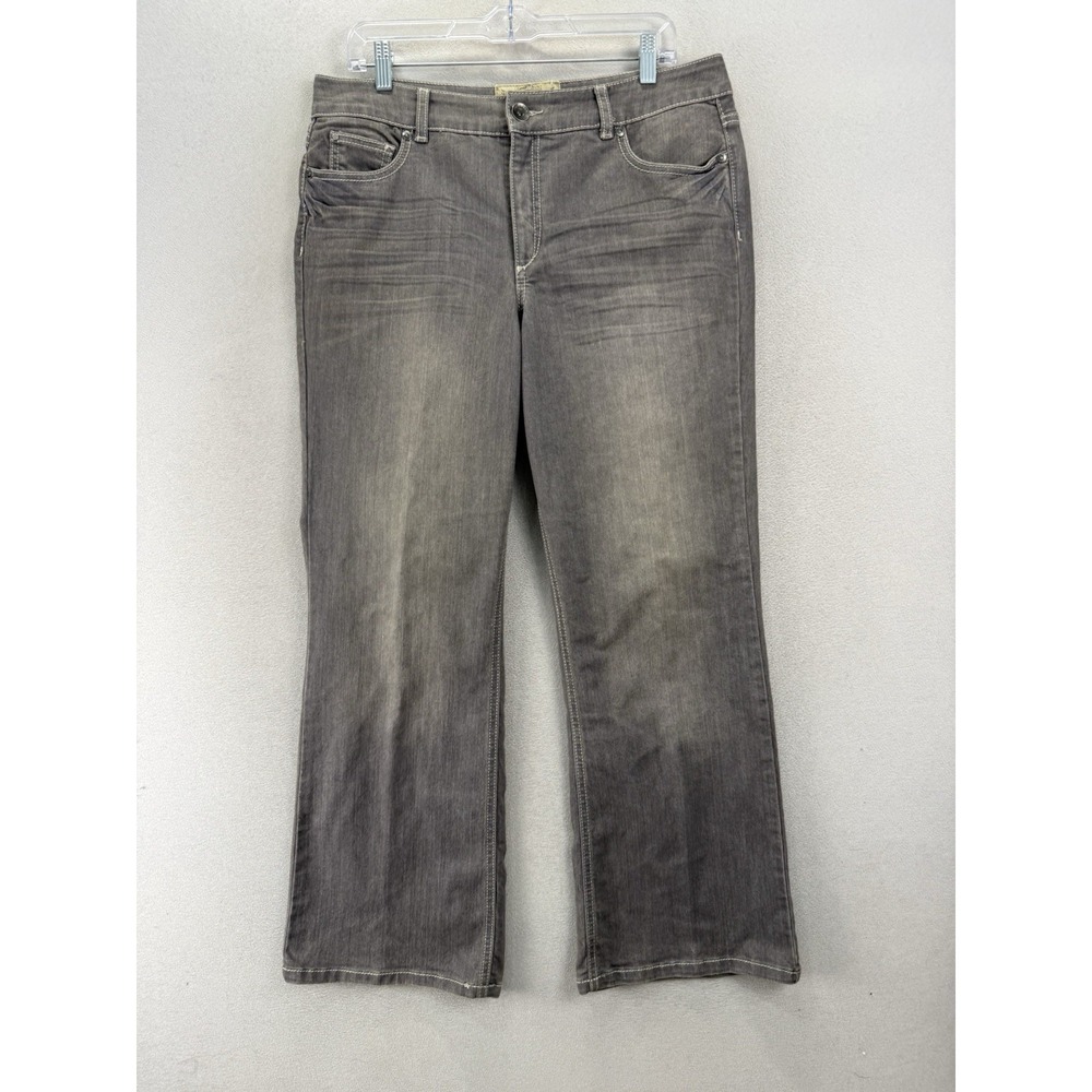 Ruff Hewn Classic Bootcut Jeans Womens Size 14 Gray Stretch Denim Mid Rise